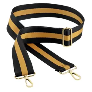 Image of Bagbase Boutique Striped Adjustable Bag Strap (One Size) (Black/Mustard Yellow)