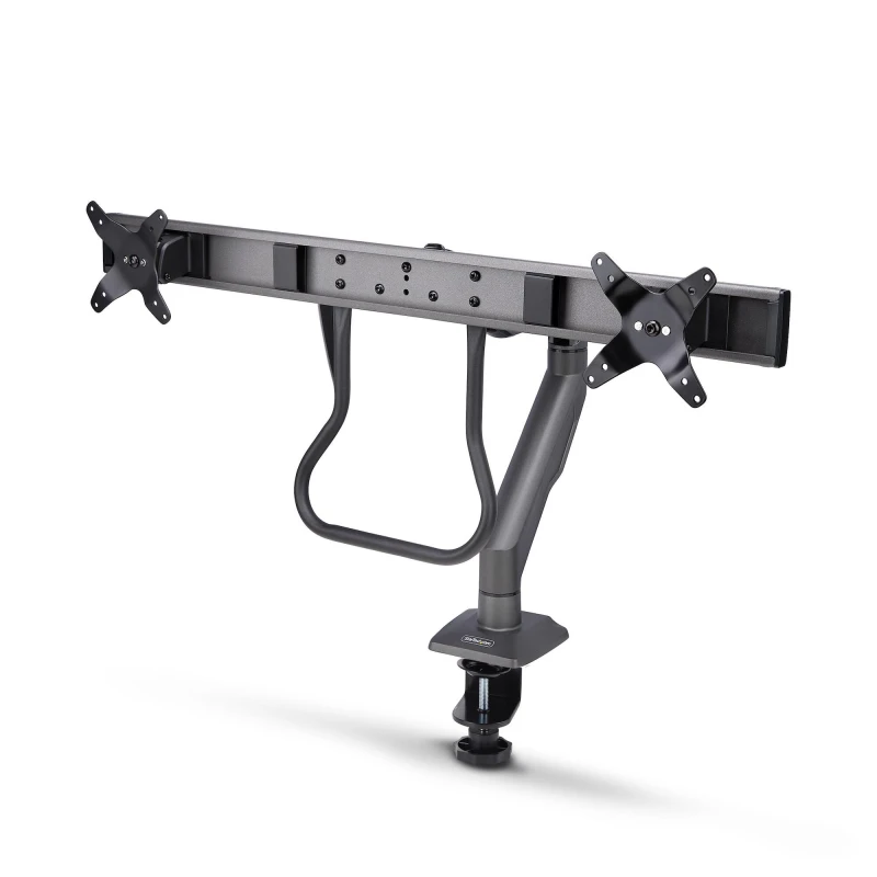 Image of StarTech.com StarTech.com Desk Mount Dual Monitor Arm with Crossbar, Up To 27" Displays, VESA 75x75/100x100, Max 33lb/15kg, C-Clamp, Fully Articulatin