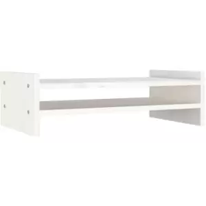 Image of Vidaxl - Monitor Stand White 50x27x15cm Solid Wood Pine White
