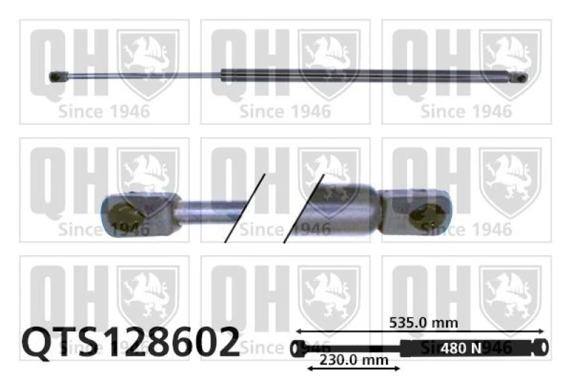 Image of QUINTON HAZELL Tailgate strut QUINTON HAZELL QTS128602