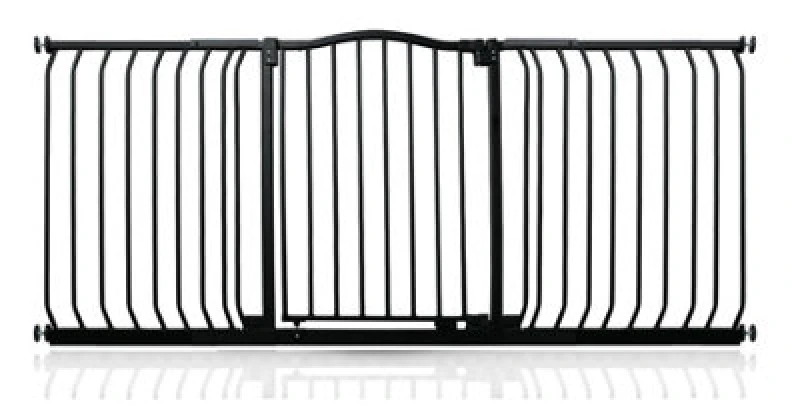 Image of Safetots Curved Top Safety Gate, 170Cm - 179Cm, Matt Black, Pressure Fit Stair Gate