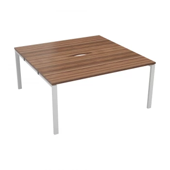 CB 2 Person Bench 1600 x 800 - Dark Walnut Top and White Legs