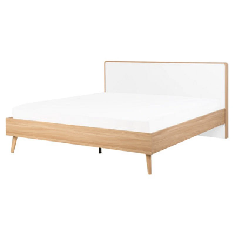 Image of Beliani Bed Serris 160 X 200 Cm (Eu King Size) Light Brown