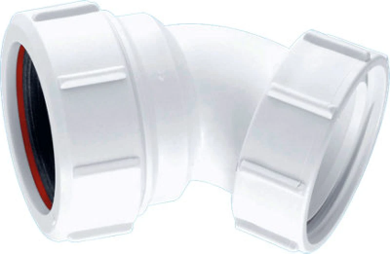 Image of McAlpine Universal Bend 135deg x BSP Loose Coupling Nut 1.5'' ST90-OUT White