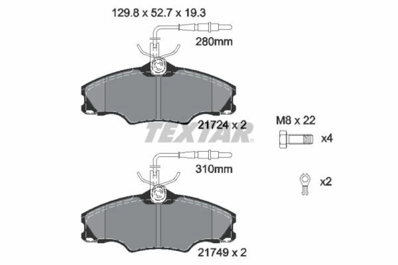 Image of Brake pad set TEXTAR 2172402