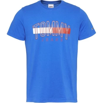 Image of Tommy Jeans Flag Tommy T Shirt - Liberty Blue