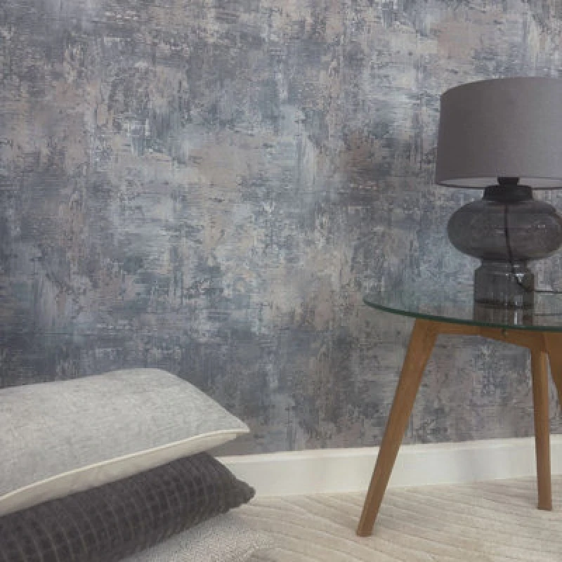 Image of Belgravia Decor Plaster Blue Vinyl Wallpaper
