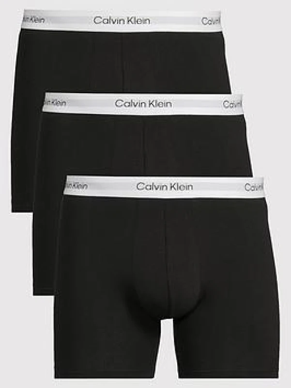 Image of Calvin Klein 3 Pack Icon Boxer Briefs Black/White L