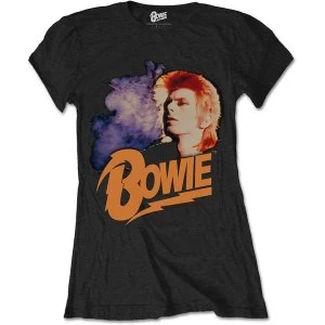 Image of David Bowie - Retro Bowie Womens X-Large T-Shirt - Black