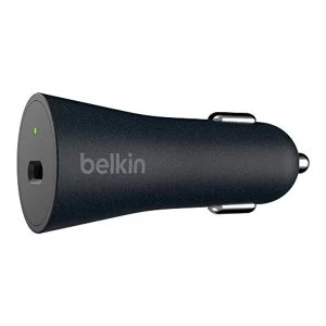 image of Belkin Boost Charge 27 W Quick Charge 4+ Car Charger with USB-C to USB-C Cable (Quick Charge 4+ Charger ideal for Samsung...