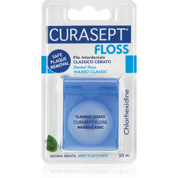 image of Curasept Floss Waxed Classic Mint Flavor Dental Floss 50m