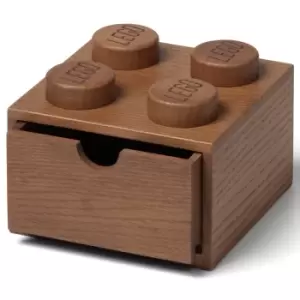 image of LEGO Storage 2x2 Wooden Desk Drawer (Hand Made From Red Oak) - Dark Stained