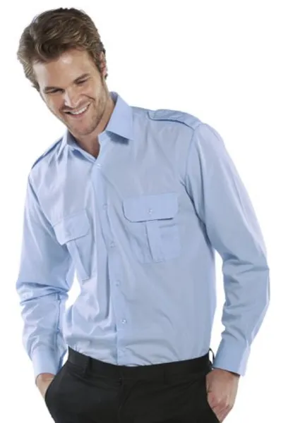 Image of Beeswift Beeswift Pilot Long Sleeve Shirt Sky Blue 15.5 PSLSB15.5