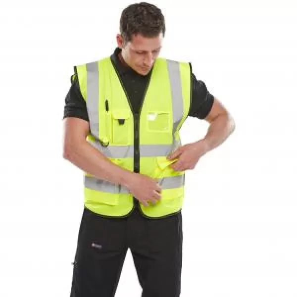 image of B SEEN Executive Hi Vis Waistcoat Orange Medium