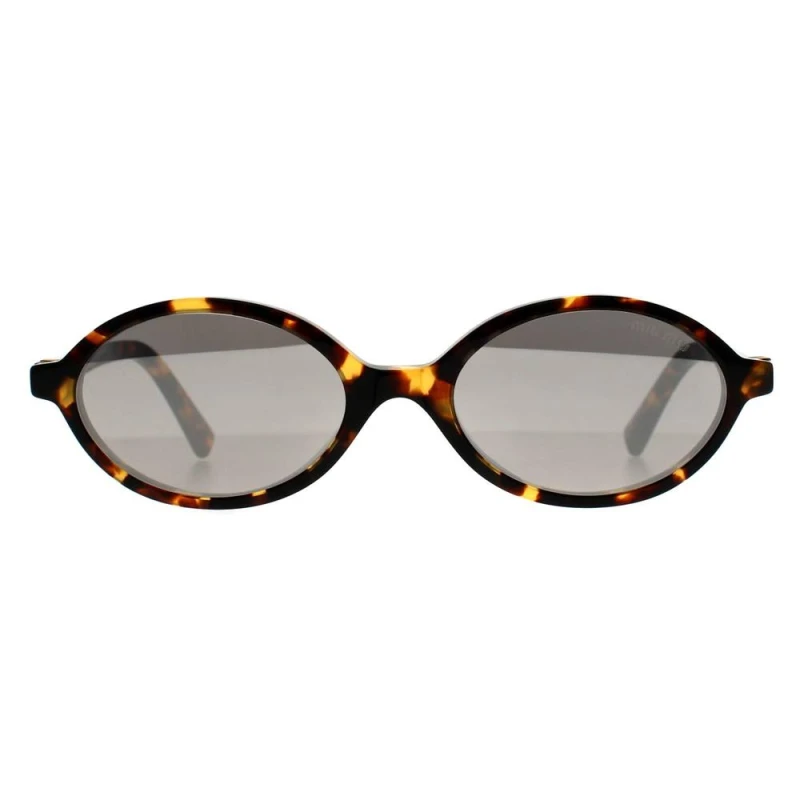 Image of Miu Miu Miu Miu Women Oval Honey Havana Light Grey Silver Mirror MU 04ZS in Brown Brown One Size Female 8056262150290
