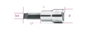 Image of Beta Tools 910LP 3/8" Sq Dr Slotted/Flat Bit Socket Driver 1 x 5.5mm 009100452