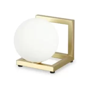 Image of Ideal Lux angolo Globe Table Lamp Brass, In-Built Switch