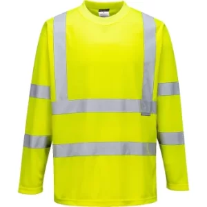 Image of Portwest Long Sleeved Class 3 Hi Vis T Shirt Yellow 3XL