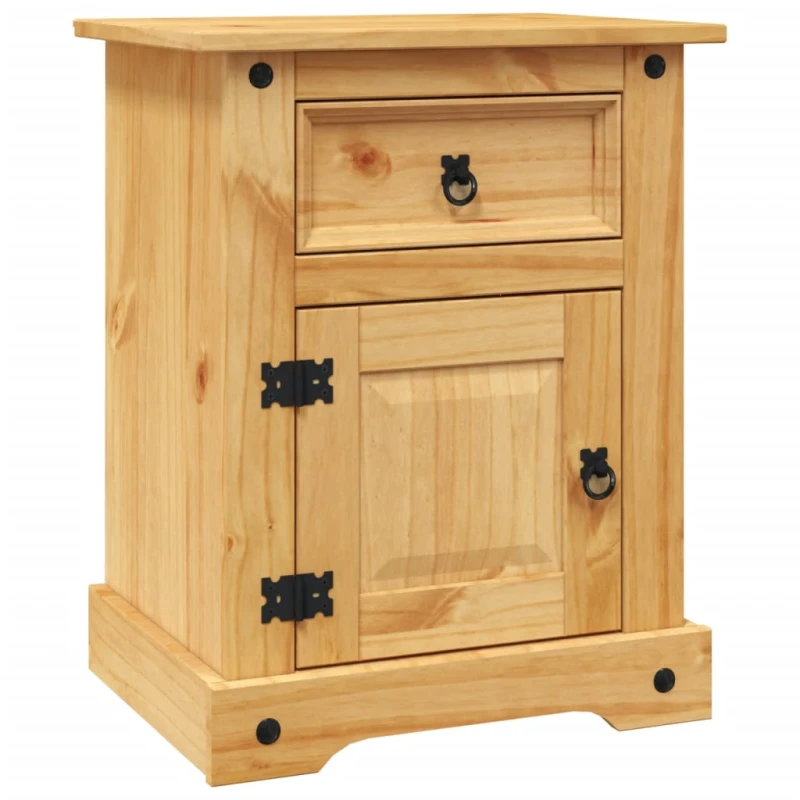 Image of vidaXL Bedside Cabinet Nightstand Bed Side Table Mexican Pine Corona Range