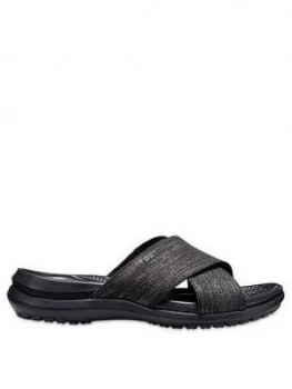 image of Crocs Capri Shimmer X Band Sandal Black Size 3 Women