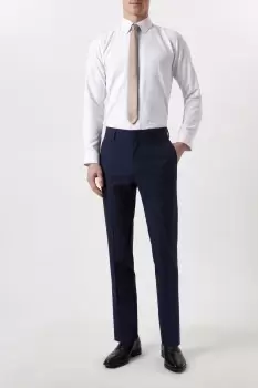 image of Plus And Tall Slim Fit Navy Marl Suit Trousers