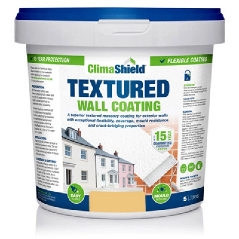 Image of Smartseal Wall Coating Textured (Soft Apricot), Waterproof 15 Years, Brickwork, Stone, Concrete And Render, Breathable, 5Kg