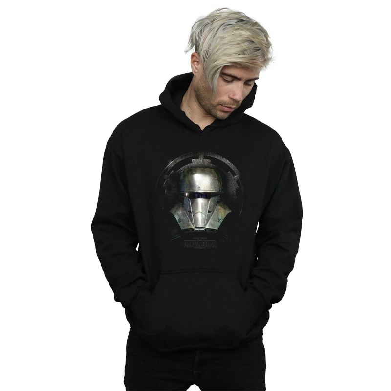 Image of Star Wars Star Wars Men The Mandalorian Dark Helmet Hoodie in Black Size: Small Black S Male 5059568223227
