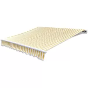 Image of Vidaxl - Folding Awning Manual Operated 300cm Yellow/White Yellow