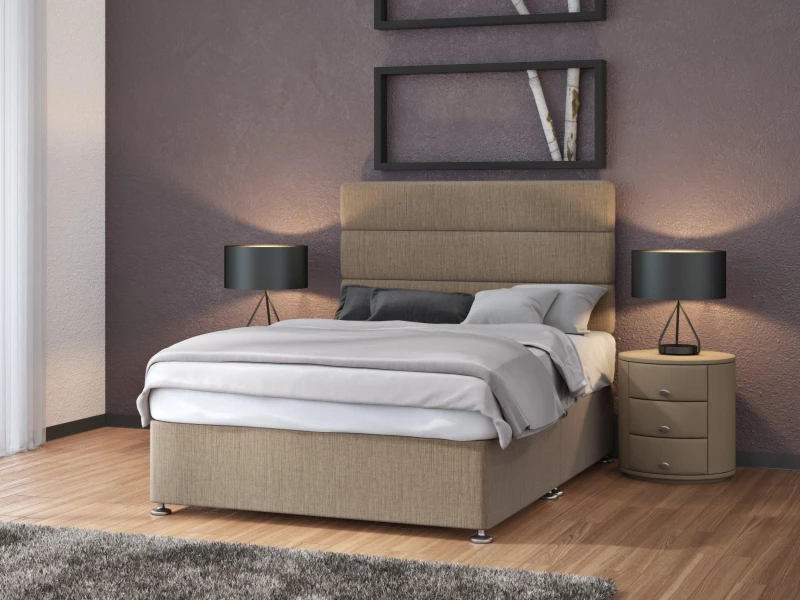 Image of Bedmaster Bedmaster Neptune Spring Linen Divan Set in Grey Size: Single Grey Single Unisex 9507491313455
