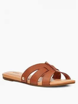 Image of UGG Teague Flip Flop - Tan Leather, Size 8, Women