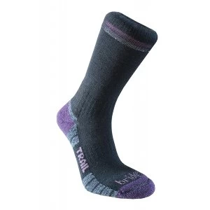 Image of Bridgedale Womens Woolfusion Trail Socks Black and Purple Small