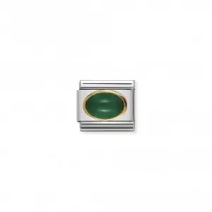 Image of Composable Classic Gold Green Agate Link 030502/03