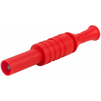 image of 1065-R 4mm Shrouded Cable Plug Red - PJP