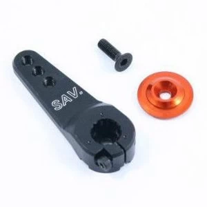 Image of Fastrax 15T Jumbo Black Alum Single Servo Horn (Sav/Mul/Hi)