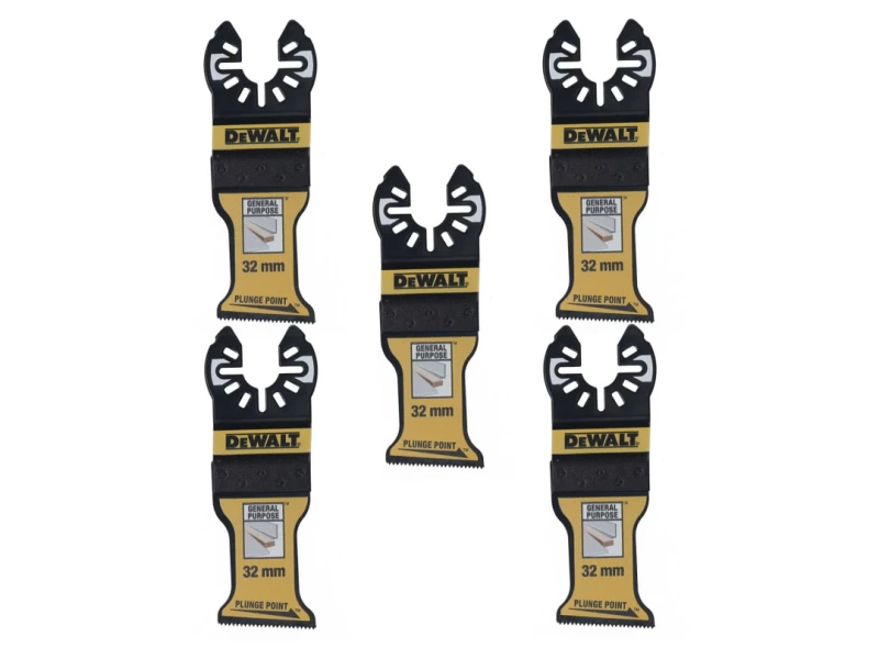 Image of DEWALT Power Tools DT20776 Bi-Metal Plunge Point Multitool Blade 32mm (5 Pack) DT20776-QZ