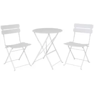 image of The Outdoor Living Company Annecy 2 Seater Folding White Bistro Set / Table H70 x Dia.60cm