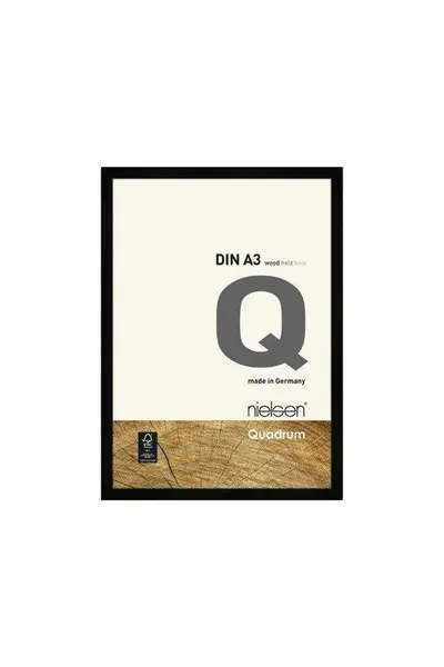 Image of Nielsen Quadrum A3 Wooden Picture Frame With Protective Glass Front Black