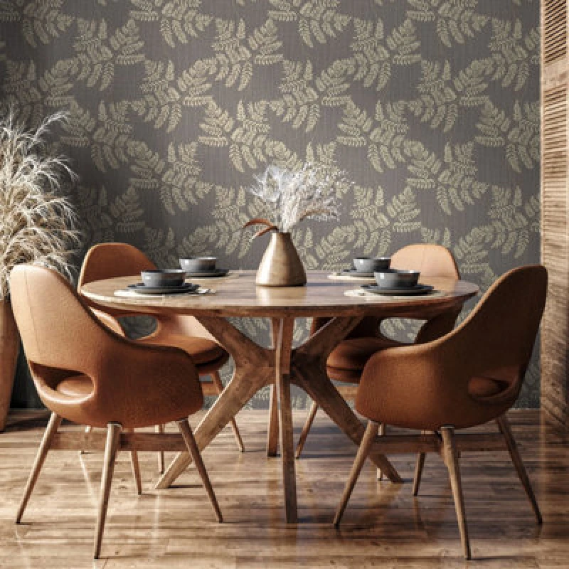 Image of Belgravia Decor Fern Leaf Charcoal