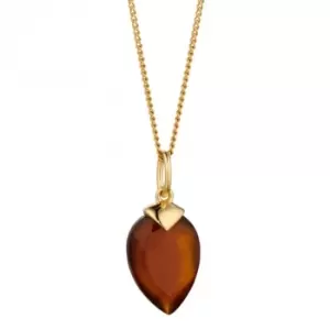 image of January Yellow Gold Plated Birthstone Chalcedony Stone Pendant P4975