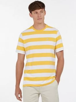 Image of Barbour Bleach Stripe T-Shirt - Yellow , Yellow, Size 2XL, Men