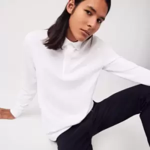 Image of Mens Long-sleeve Lacoste Paris Classic Fit Polo Shirt Stretch Size 3 - S White