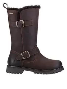 image of Hush Puppies Winnie Buckle Detail Calf Boot - Brown, Size 3, Women