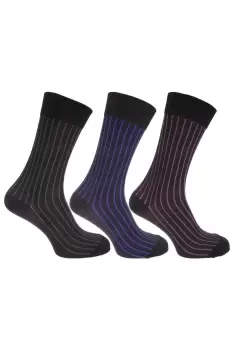 image of Stripe Pattern Bamboo Rich Socks (Pack Of 3)