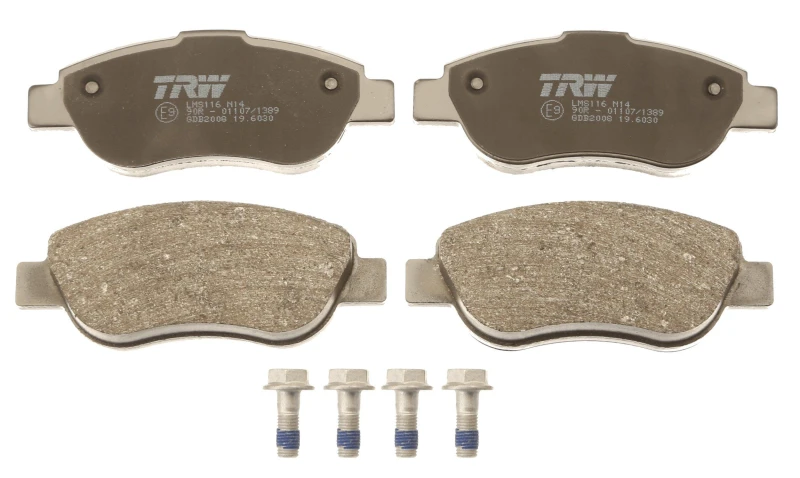Image of TRW GDB2008 Brake pad set not prepared for wear warning indicator, with brake caliper screws Brake Pad Set,disc brake (402)