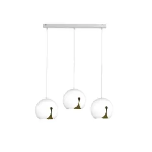 Malaga Bar Pendant Ceiling Light White, 62cm, 3x E27