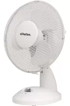 Image of Small 9" Portable Desk Table Oscillating Cooling Fan with 2 Speed Setting & Quiet Operation in White