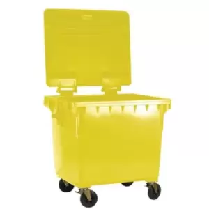 image of Slingsby 4 Wheelie Bin With Optional Lockable Lid - 770L - Yellow