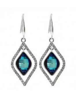 Image of Jon Richard Sw Bermuda Blue Diamond Frame Lemon Fancy Earring