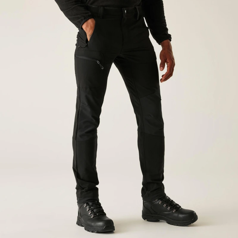 Image of Regatta Regatta Men 'Prolite' Stretch Walking Trousers in Black Size: 34R Black 34R Male 5051522828707