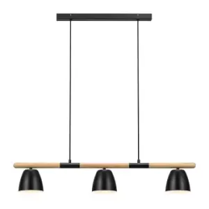 image of Theo Straight Bar Pendant Ceiling Light Black, GU10